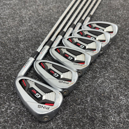 PING G410 IRONS / 6-UW / KBS TOUR 90 STIFF SHAFTS / RED DOT