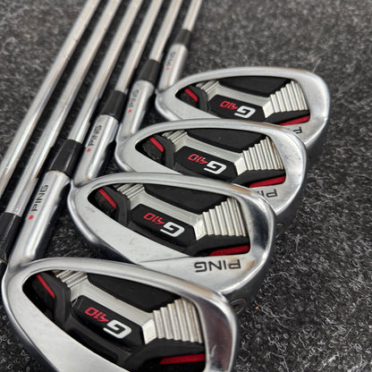 PING G410 IRONS / 6-UW / KBS TOUR 90 STIFF SHAFTS / RED DOT