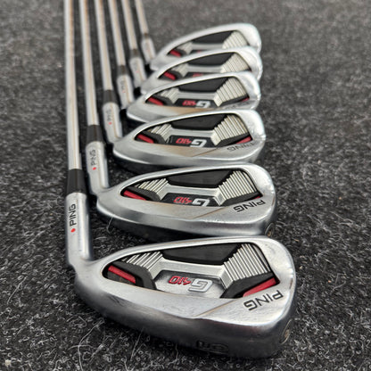 PING G410 IRONS / 6-UW / KBS TOUR 90 STIFF SHAFTS / RED DOT