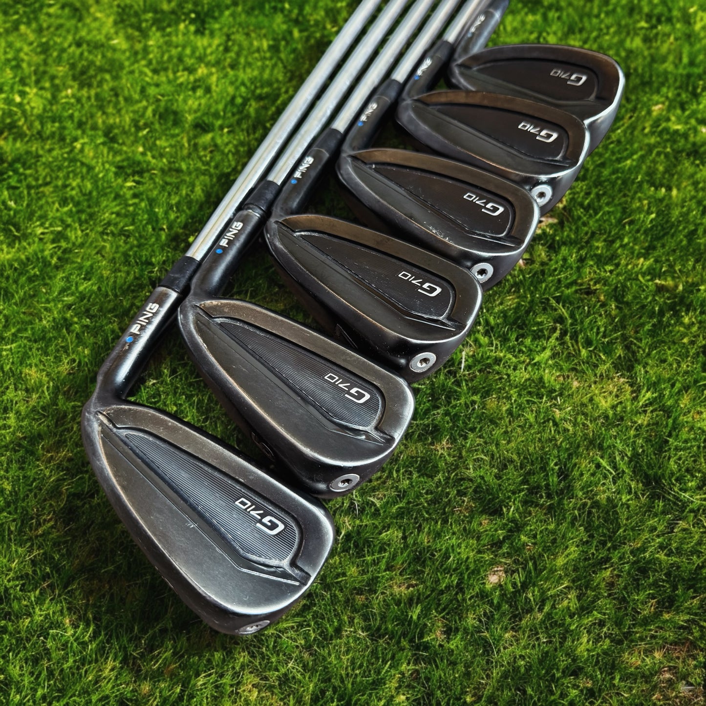 PING G710 BLACK IRONS / 5-PW / AWT REGULAR / BLUE DOT / 1” LONGER / PART EX WELCOME