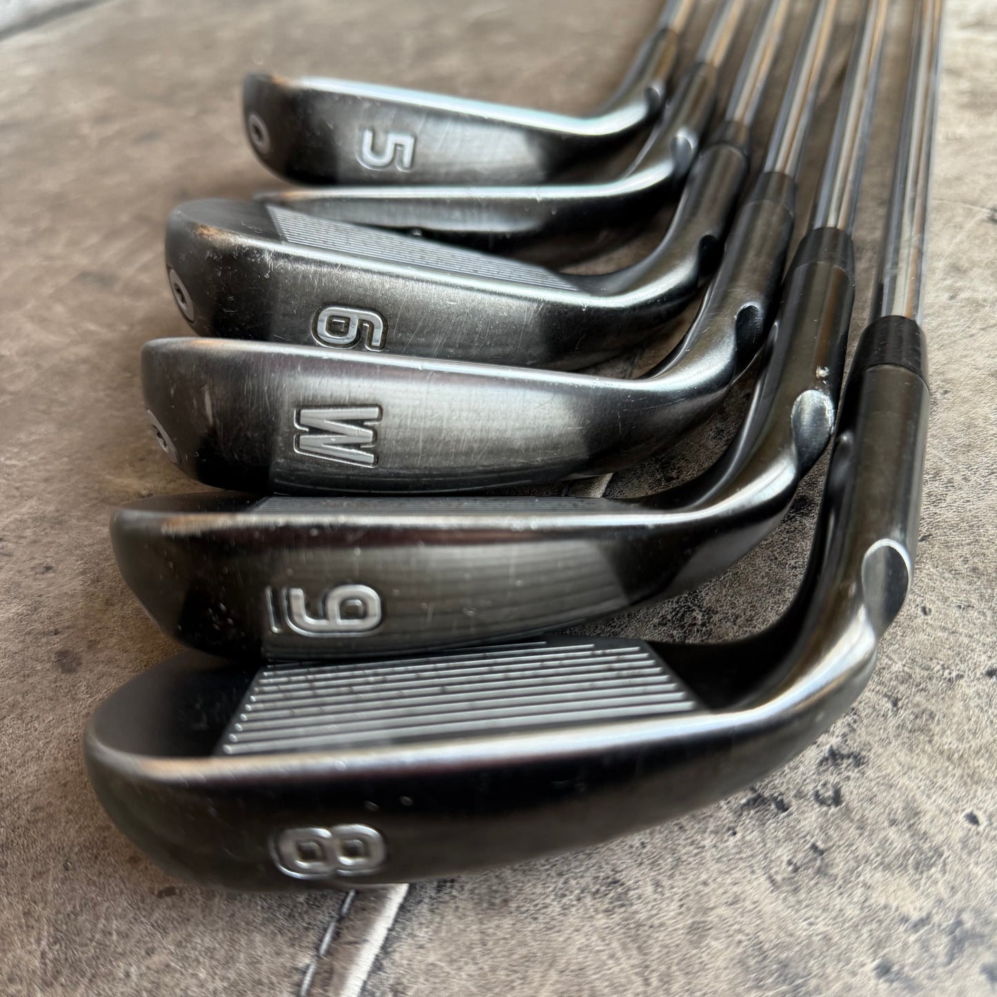 PING G710 BLACK IRONS / 5-PW / AWT REGULAR / BLUE DOT / 1” LONGER / PART EX WELCOME