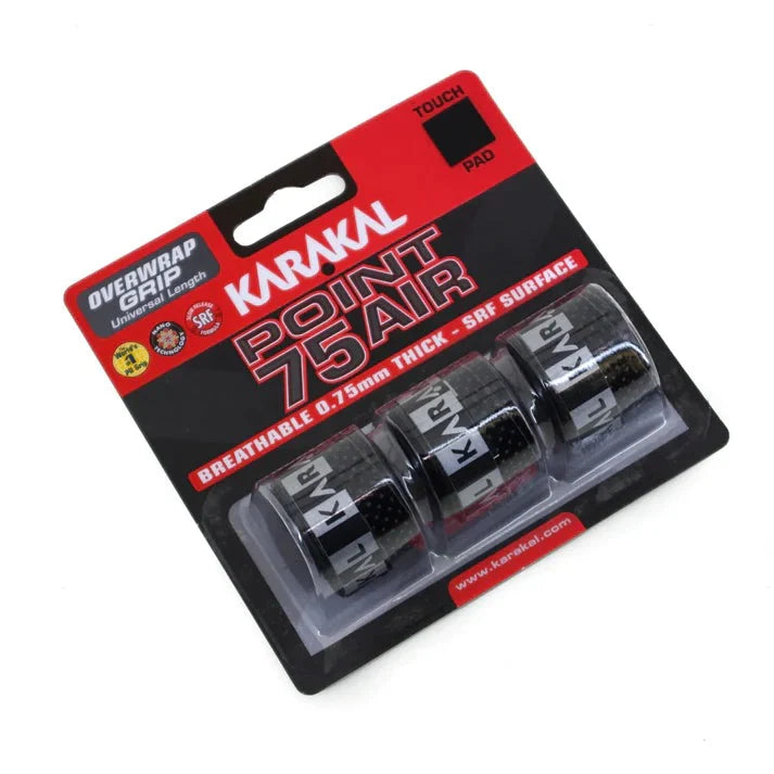 Karakal Point 75 AIR - Padel Overwrap Grip - Black