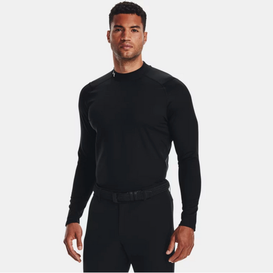 UA MEN'S COLDGEAR® INFRARED LONG SLEEVE GOLF MOCK | BLACK