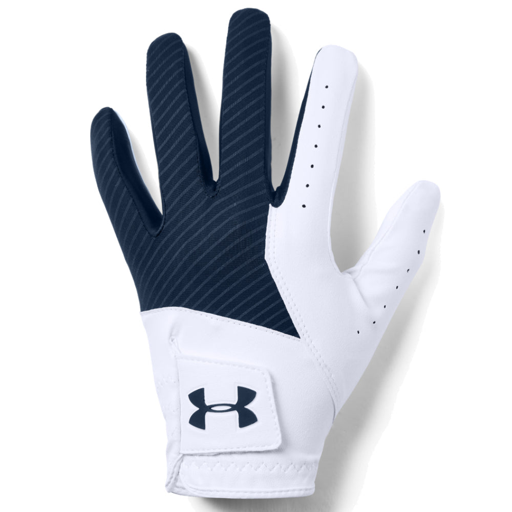 UNDER ARMOUR MEDAL GOLF GLOVE - WHITE/ACADEMY