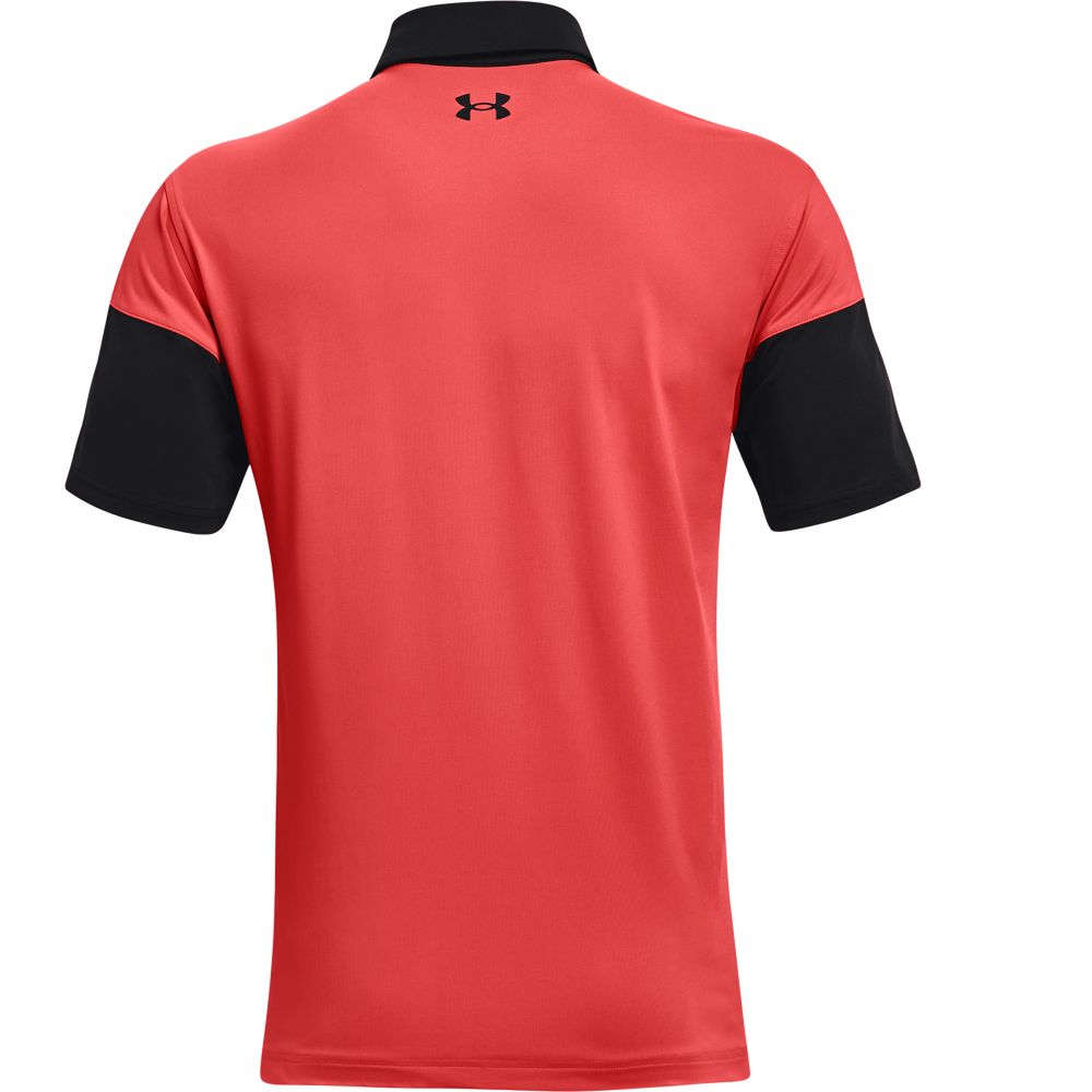 UNDER ARMOUR T2G BLOCKED POLO SHIRT - VENOM RED/BLACK