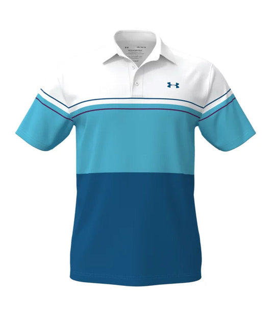 UNDER ARMOUR PLAYOFF 2.0 BLOCK FADE POLO / WHITE OPAL BLUE