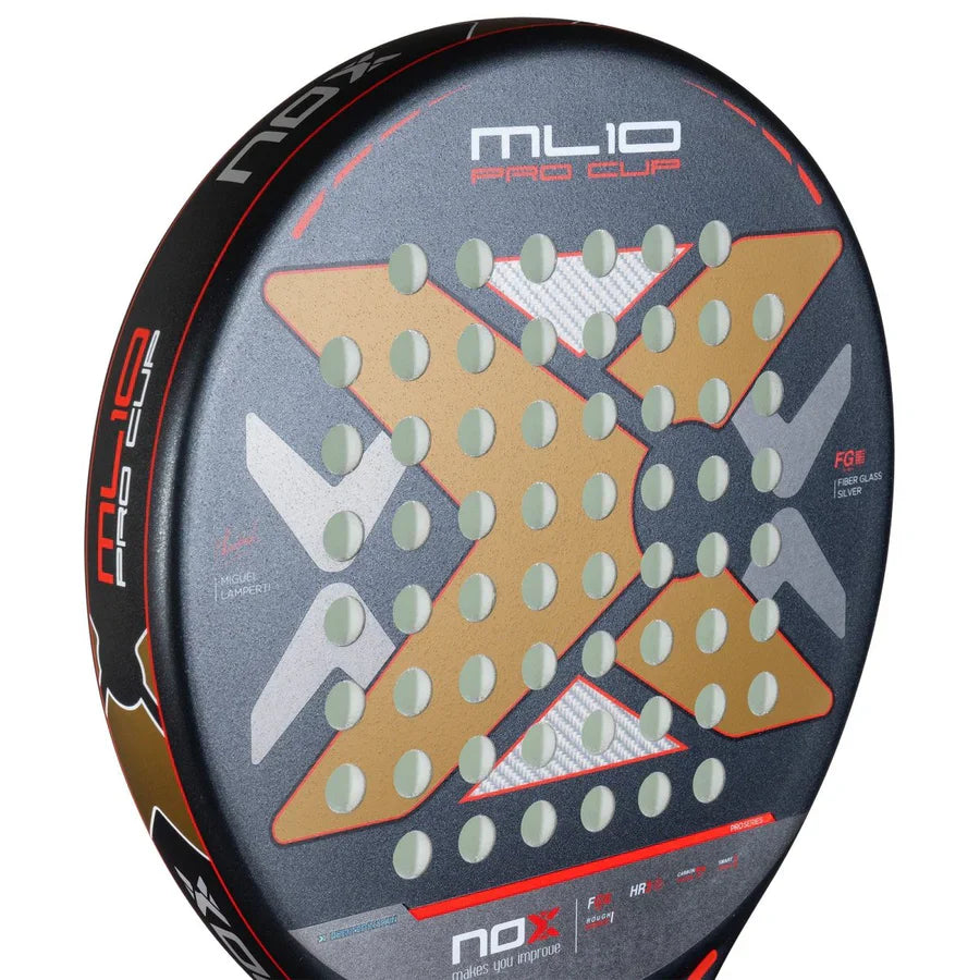 NOX ML10 PRO CUP ROUGH SURFACE EDITION. Miguel Lamperti's racket