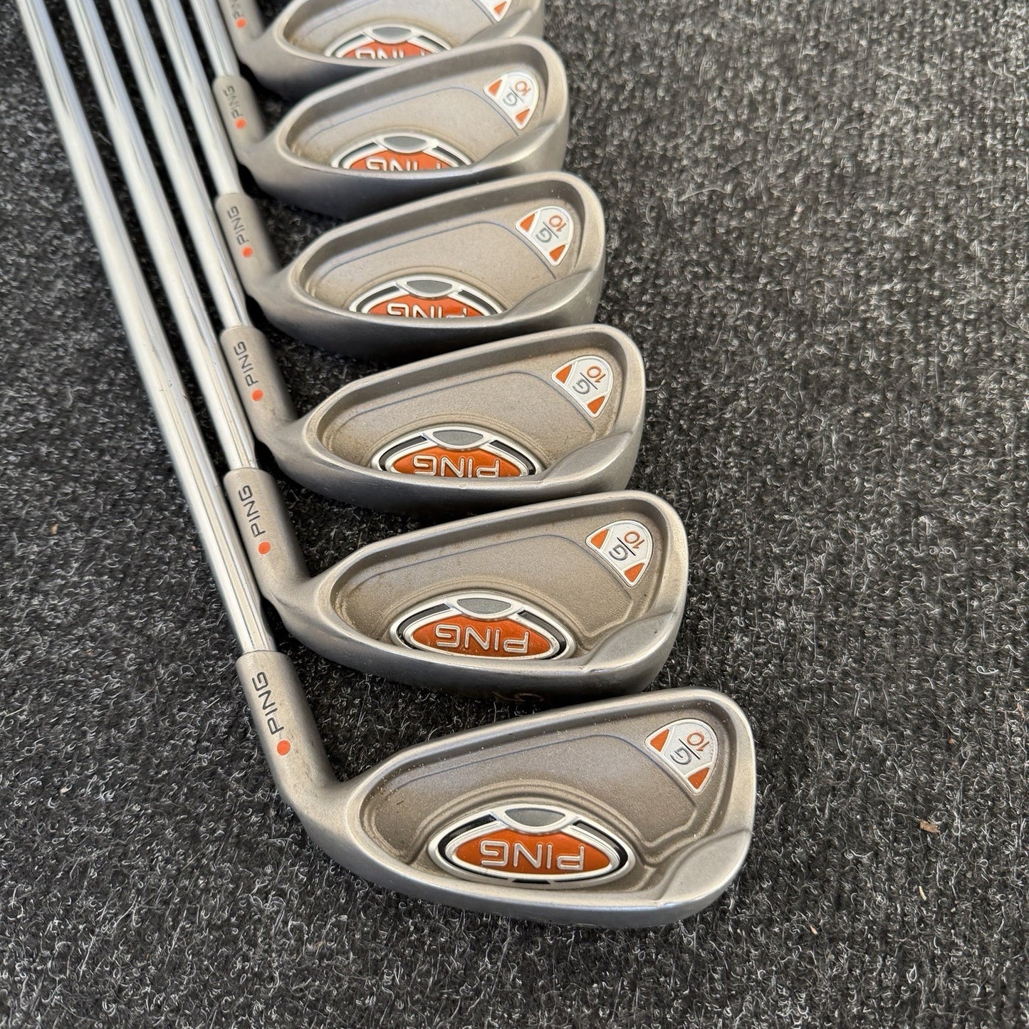 PING G10 IRONS / 5-SW / AWT REGULAR SHAFTS / ORANGE DOT