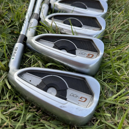 PING G400 IRONS / 5-PW / AWT 2.0 REGULAR SHAFTS / GREEN DOT
