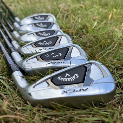 CALLAWAY APEX DCB IRONS / 5-PW / UST MAMIYA RECOIL GRAPHITE 6F4 STIFF SHAFTS