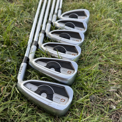 PING G400 IRONS / 5-PW / AWT 2.0 REGULAR SHAFTS / GREEN DOT