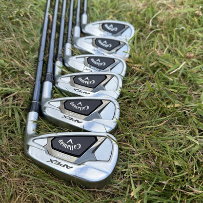 CALLAWAY APEX DCB IRONS / 5-PW / UST MAMIYA RECOIL GRAPHITE 6F4 STIFF SHAFTS