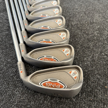 PING G10 IRONS / 5-SW / AWT REGULAR SHAFTS / ORANGE DOT